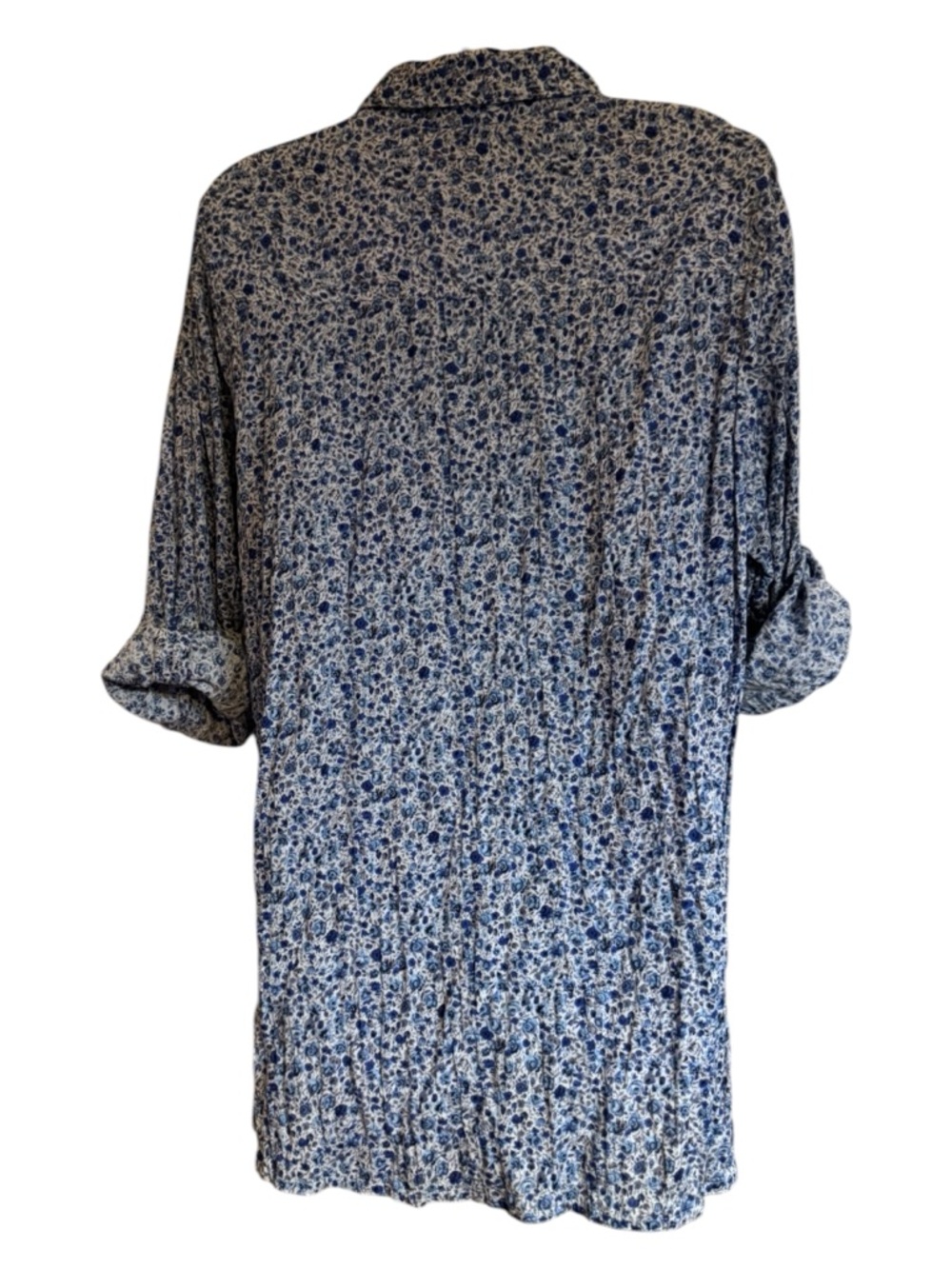 Just My Size Blue Floral Button-Down Shirt PLUS: 2X #C - Picture 5 of 8